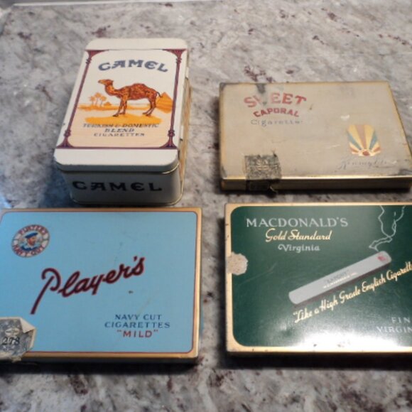 vintage cigarette/tobacco tins~ lot of 4 - Picture 1 of 13